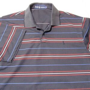 Ralph Lauren Polo Shirt XXL Mens Striped Cotton Casual Short Sleeve